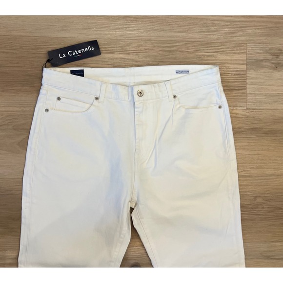 La Catenella Off-White Women's Jeans Straight Leg size 38W Coastal Summer Chic - Picture 6 of 6